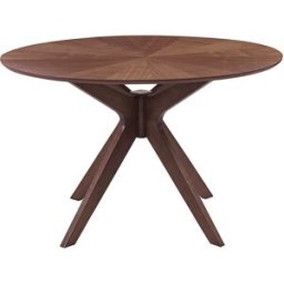 Miliboo Table à manger design ronde noyer D120 cm DIELLI