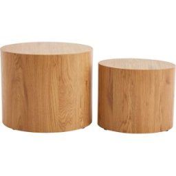 Miliboo Tables basses gigognes ovales scandinaves bois clair finition chêne (lot de 2) WOODY
