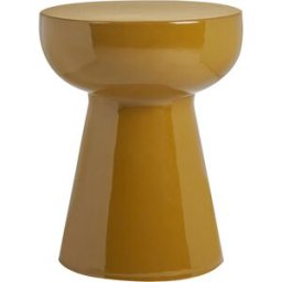 Miliboo Table d'appoint ronde en métal émaillé bronze D34 cm MOGOU