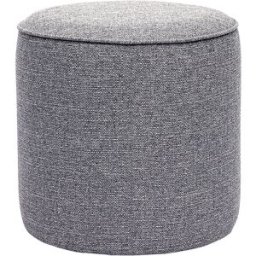 Miliboo Pouf rond en tissu gris clair D40 cm PAUL
