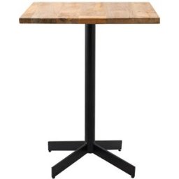 Miliboo Table bistrot carrée en bois massif et métal noir D60 cm SOPRA
