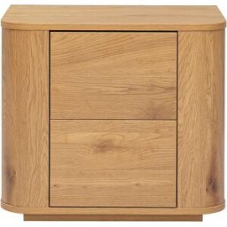 Miliboo Table de chevet avec rangements 2 tiroirs finition bois clair chêne NEGAN