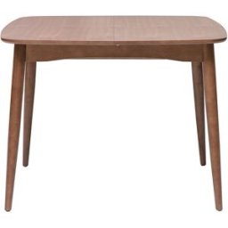 Miliboo Table extensible rallonges intégrées carrée en bois foncé noyer L100-140 cm HELMA