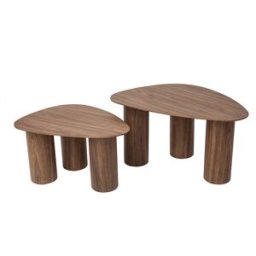Miliboo Tables basses gigognes design en bois foncé (lot de 2) FOLEEN