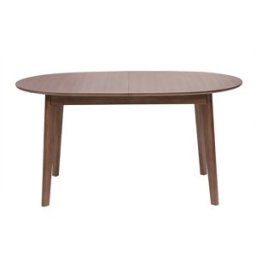 Miliboo Table à manger ovale extensible avec rallonges intégrées en bois foncé noyer L150-200 cm ANSEL