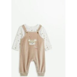 Petit Béguin Ensemble salopette bébé en velours et t-shirt Eliah