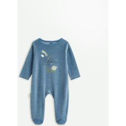 Petit Béguin Pyjama bébé en velours Edouard