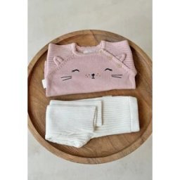 Petit Béguin Ensemble bébé pull et legging en tricot Swan