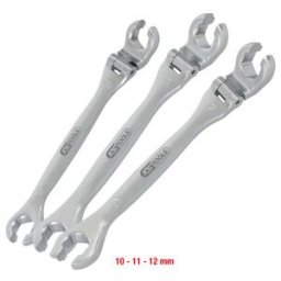 KS Tools Jeux de clés à tuyauter articulées CHROMEplus, 3 pcs. 10-12mm (518.0350)