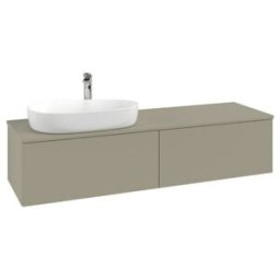 V&B; Meuble sous-lavabo avec structure de façade - Éclairage Antao 160x50cm, H, LBP Lac, gris structuré m Lac ; Villeroy & Boch (L37150HK)
