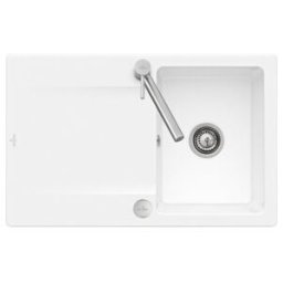 V&B; Évier à fleur Siluet 45 Flat avec garniture vidage, commande excentrique, blanc ; Villeroy & Boch (33342FR1)