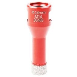 Couronne de perçage pour carrelage STIER M14, diamètre 14 mm, meuleuse d'angle, sans amorce de perçage, pour céramique, dalles, grès cérame, granit (903176)