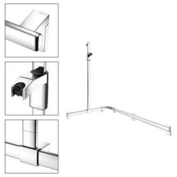 Keuco AXESS vc, barre de douche 1150/850 mm, avec support de douche, version gauche (35015010202)