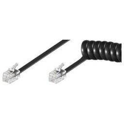 Goobay Câble spiralé pour combiné téléphonique 7 m, noir, St/St 68003 (68003)