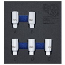 BGS Insert pour servante d’atelier 1/6 : Kit d’outils de verrouillage de jante pour Tesla, 5 pièces ; BGS technic (74388)