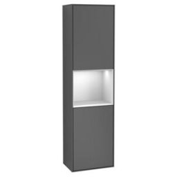 V&B; Finion Armoire haute Éclairage mural 41,8x151,6cm, l, Rg w m Lac, Anthrac. m ; Villeroy & Boch (G460MTGK)