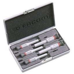 Facom MICRO-TECH® Tournevis à main Phillips® pour visseuses Phillips® en boîte plastique, 5 pièces. (AEFP.J1)