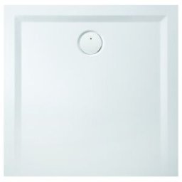 Hoesch Bac à douche en minéral Muna S 130x130x3 cm, gris pierre, Soliq., s. AR (4280xA.730)