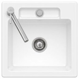 V&B; Évier Siluet 50 S, blanc pierre CeramicPlus ; Villeroy & Boch (334500RW)