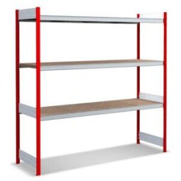Bito Grand rayonnage Grundfeld Set / 350kg 1999x2066x624 Panneau de particules 3 niveaux RAL3000 (C1255-0032)