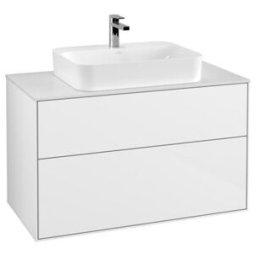 V&B; Meuble sous lavabo Éclairage mural Finion 100x60,3cm, plaque abd. bl. m, laq. bl. brillante ; Villeroy & Boch (G35100GF)