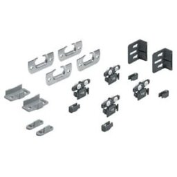 Hettich Set de ferrures pour porte coulissante, SysLine S, 9136103 2 pces, pour portes à recouvrement 15 kg (9136103)