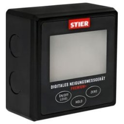 Niveau indicateur de pente numérique STIER Premium+ écran LCD +-0,2°, 4 x 90°, angle relatif , écran LCD, inclinomètre (904396)