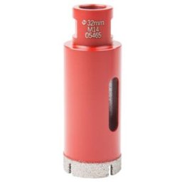 Couronne de perçage pour carrelage STIER M14, diamètre 32 mm, meuleuse d'angle, sans amorce de perçage, pour céramique, dalles, grès cérame, granit (903180)