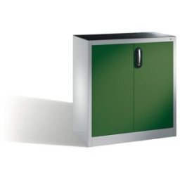 C + P Möbelsysteme Armoire d'appoint à outils C+P avec portes battantes, 1 tablette intérieure, H1000xL930xP400mm Façade vert réséda Corps gris clair ; C + P Möbelsystem (8820-000 S10239)