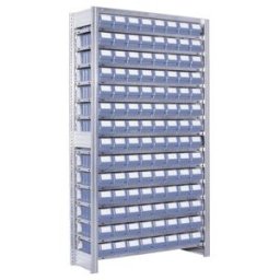 Rayonnages à tablettes équipés de bacs Bito RK p 624 x H 1850 bacs en bleu-gris (53039)