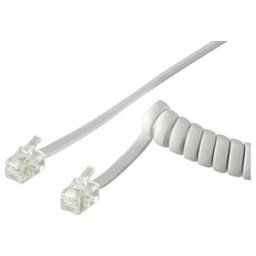 Goobay Câble spirale pour combiné téléphonique 4 m, blanc, St/St 68601 (68601)