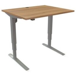 STIER Table haute 501-43 réglable en hauteur électrique 100 × 80 cm noyer mélaminé 65-125 cm (907760)