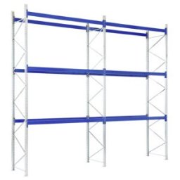 Rayonnages à palettes en kit complet Bito l 11400 x p 1100 x H 6000 montants galvanis (42559)