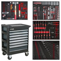 Servante d'atelier STIER Premium garnie, 241 pièces (906034)