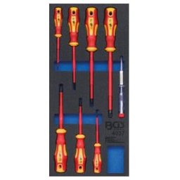 Insert de servante d'atelier 1/3 : Jeu de tournevis VDE 8 pièces BGS ; BGS technic (4037)