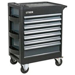Servante d'atelier Premium STIER vide avec couvercle en plastique, 960 x 700 x 490 mm, 7 tiroirs, charge max. 500 kg, chariot d'atelier, chariot d'outils, chariot de montage (903359)