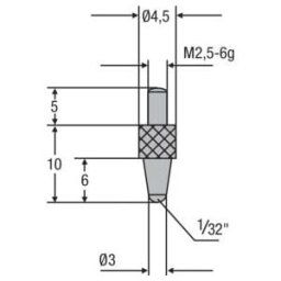 Helios-Preisser Insert de foire M2,5mm, bille, insertion 1/32 (0710193)