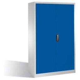 Armoire à outils C+P avec portes battantes, 4 tablettes intérieures, H1950xL1200xP500mm Façade bleu gentiane Corps gris clair ; C + P Möbelsysteme (8931-00 S10646)