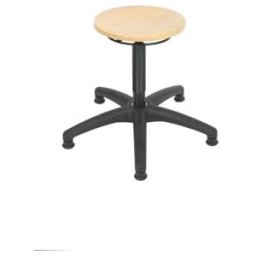 Tabouret de travail à patins STIER hauteur d'assise 410-600 mm, hêtre naturel, forme ergonomique, réglage en hauteur, chaise d'atelier, tabouret d'atelier (904696)
