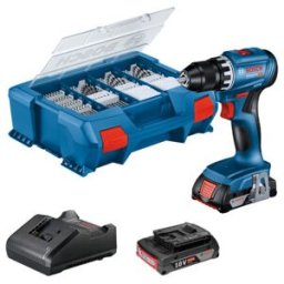 Perceuse-visseuse sans fil GSR 18V-45 BOSCH, 2 batteries GBA 18V 2.0Ah, chargeur et L-CASE (06019K3205)