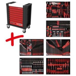 Composition pour servante d’atelier Performanceplus P10 avec 399 outils pour 6 tiroirs KS Tools (810.6399)