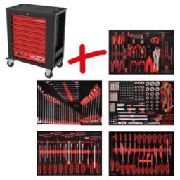 Composition pour servante d’atelier Performanceplus P15 avec 262 outils pour 5 tiroirs KS Tools (815.5262)