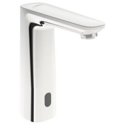 Hansa Robinet de lavabo infrarouge HANSAELECTRA chrome, alimentation secteur, portée 118 mm (93012009)