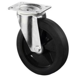 Roues pivotantes BS Rollen, bandages élastiques noirs Ø 125 mm jusqu'à 150 kg (LS400.B60.125)