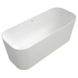 V&B; Baignoire îlot rectangulaire FINION 170x70 cm, arrivée d'eau, blanc pierre, or ; Villeroy & Boch (177FIN7N300V4RW)