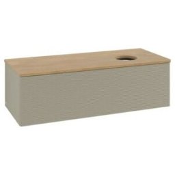 V&B; Meuble sous lavabo avec structure de façade, éclairage Antao 120x36x50cm, WBP chêne, gris moyen laqué ; Villeroy & Boch (L34111HK)
