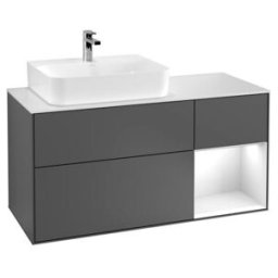 V&B; Meuble sous lavabo Finion 120 cm, éclairage mural, anthracite mat ; Villeroy & Boch (G151GFGK)