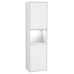 V&B; Armoire haute Éclairage mural Finion 41,8x151,6cm, r, Rg g w Lac, glo wh. Lac ; Villeroy & Boch (G470GFGF)