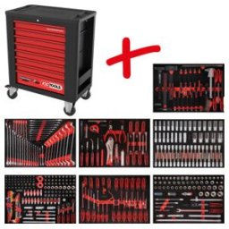 Composition pour servante d’atelier Performanceplus P15 avec 403 outils pour 7 tiroirs KS Tools (815.7403)