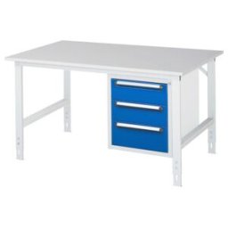 Rau Table de travail Tom réglable en hauteur KM06, L1500xP1000xH760-1080mm, plateau M-22mm (06-625M10-15-KM06.11)